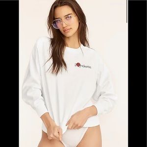 NWT J CREW UNIVERSITY TERRY KINDNESS EMBROIDERED SWEATSHIRT SOLDOUT